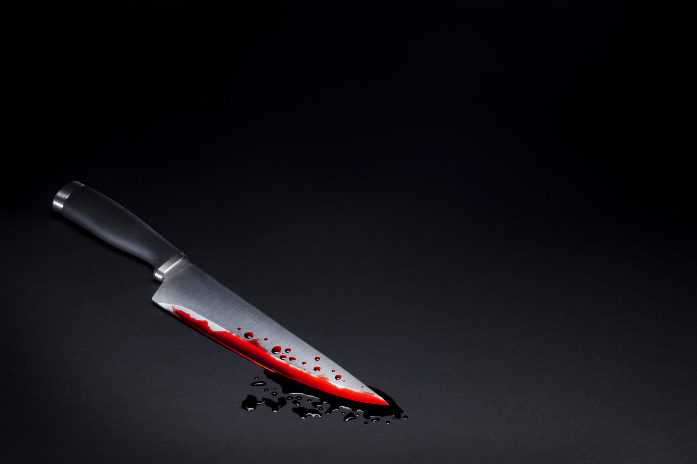 Bloody Kitchen Knife on Black